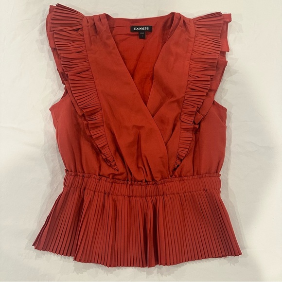 EXPRESS Ruffle Wrap Front Peplum Top Size Small S - Picture 6 of 12